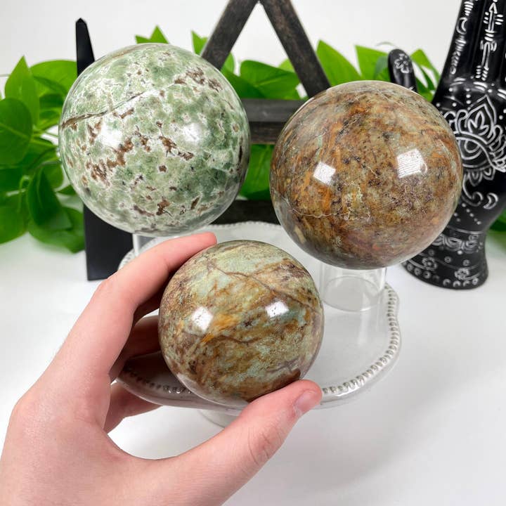 Crystal Chrysoprase Polished Spheres - By Weight for wholesale by Rock Paradise