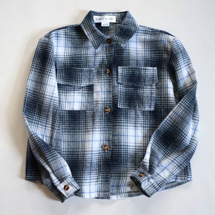 Lightweight Navy Flannel - Infant for wholesale by HAHA MAMA Clothing