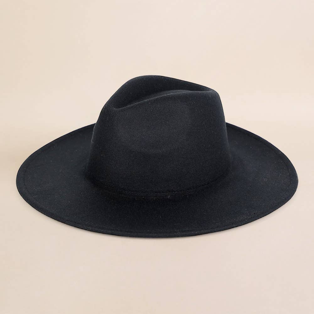 Sensibling Corp. - Vente Chapeau en feutre - femme - Chapeau Fedora à Large Bord Structuré et Solide2