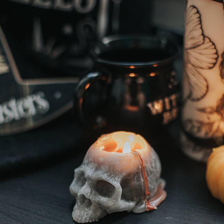 Costurero Real - Vendita all'ingrosso Candele regalo - Decorazione per Halloween, candela, teschio, strega sanguinante, samhain gotico5