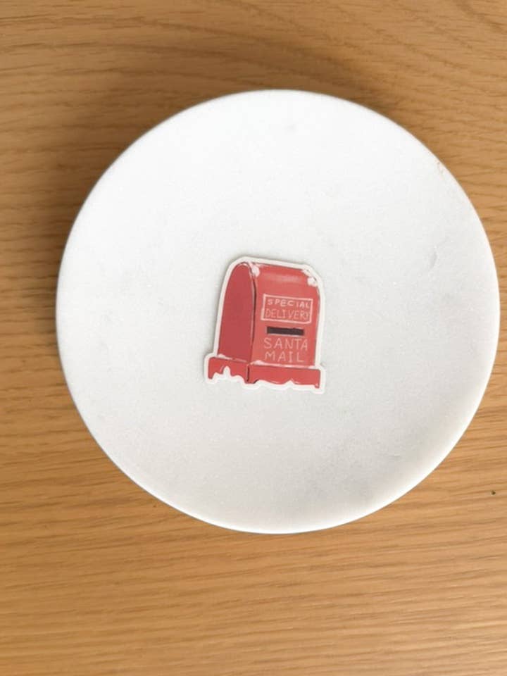 Santa's Mailbox Sticker for wholesale by The Tiny Bookshelf