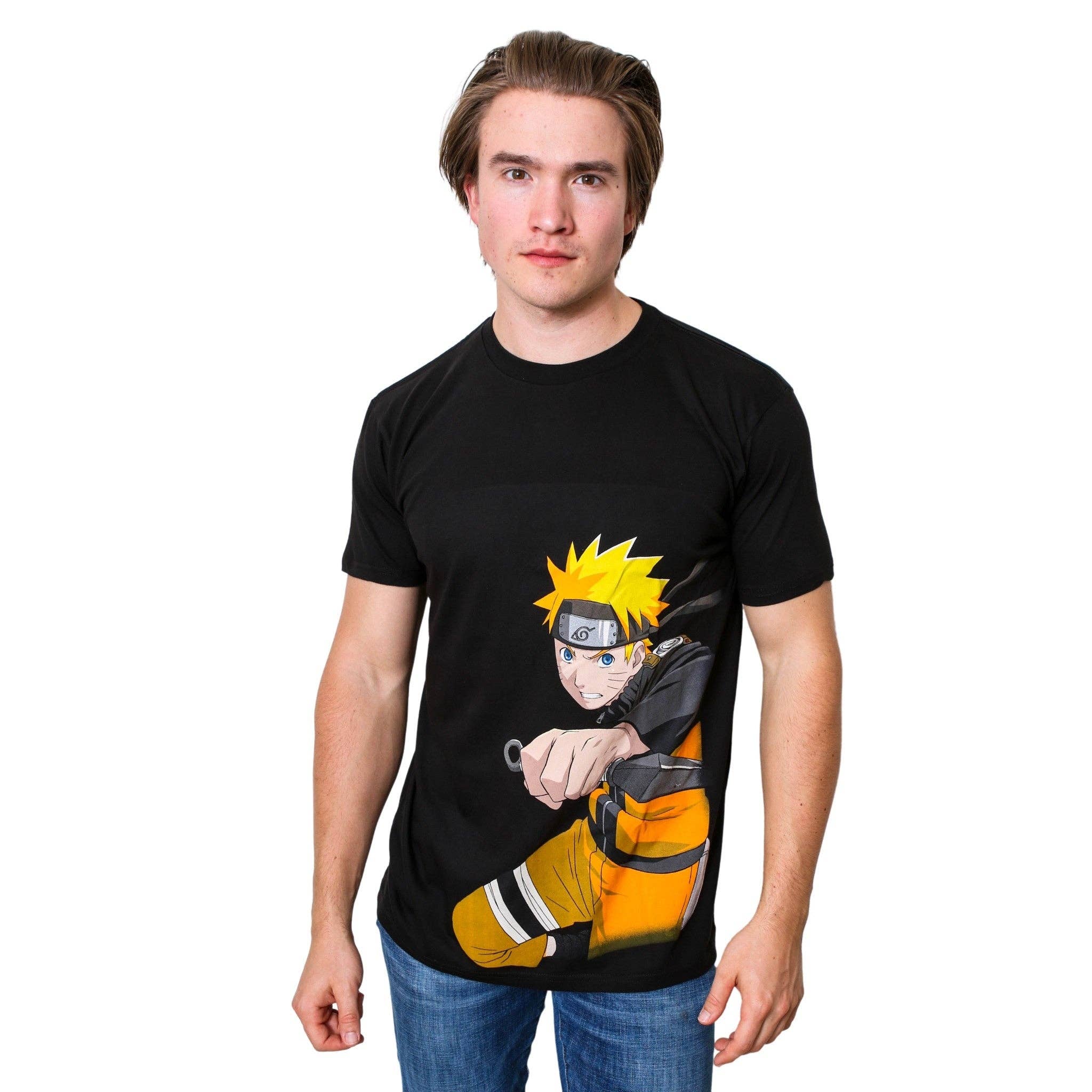 Fundom - Wholesale T-Shirt (Graphic) - Unisex - Naruto Shippuden - Naruto With Kunai Adult T Shirt1