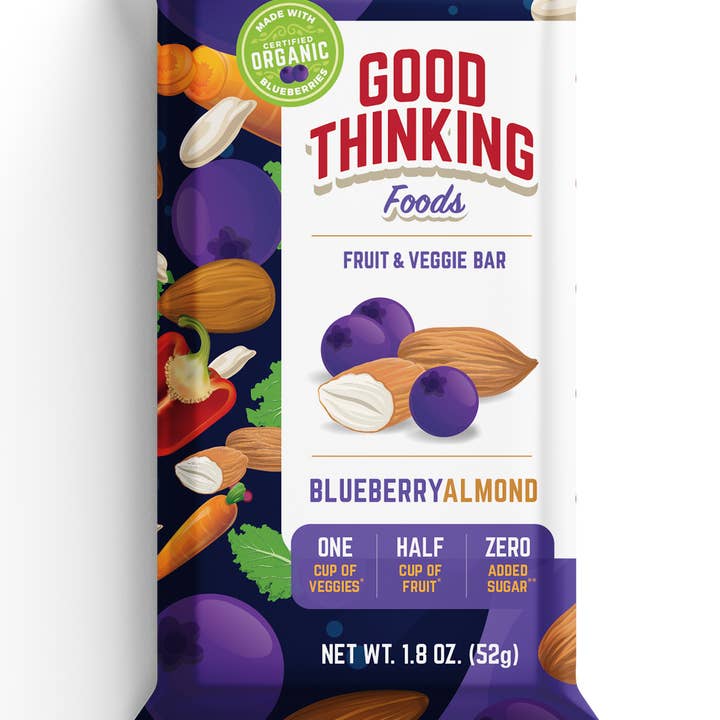 Good Thinking Foods – wholesale Snacksbar – Blåbär Mandel (Låda med 12) PARTIHANDEL