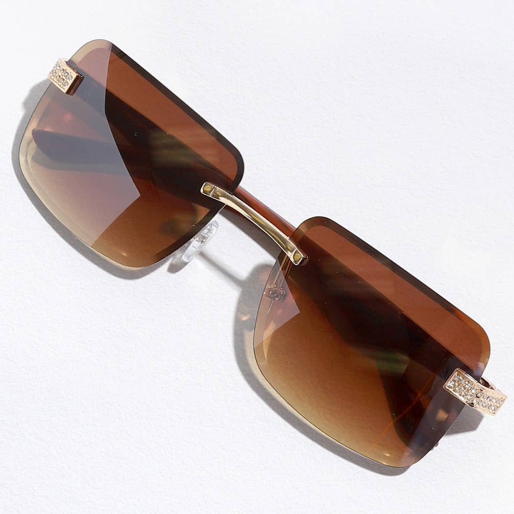 12 COULEURS ASSORTIES Lunettes de soleil décoratives en strass à verres carrés sans cadre en vente sur Faire12