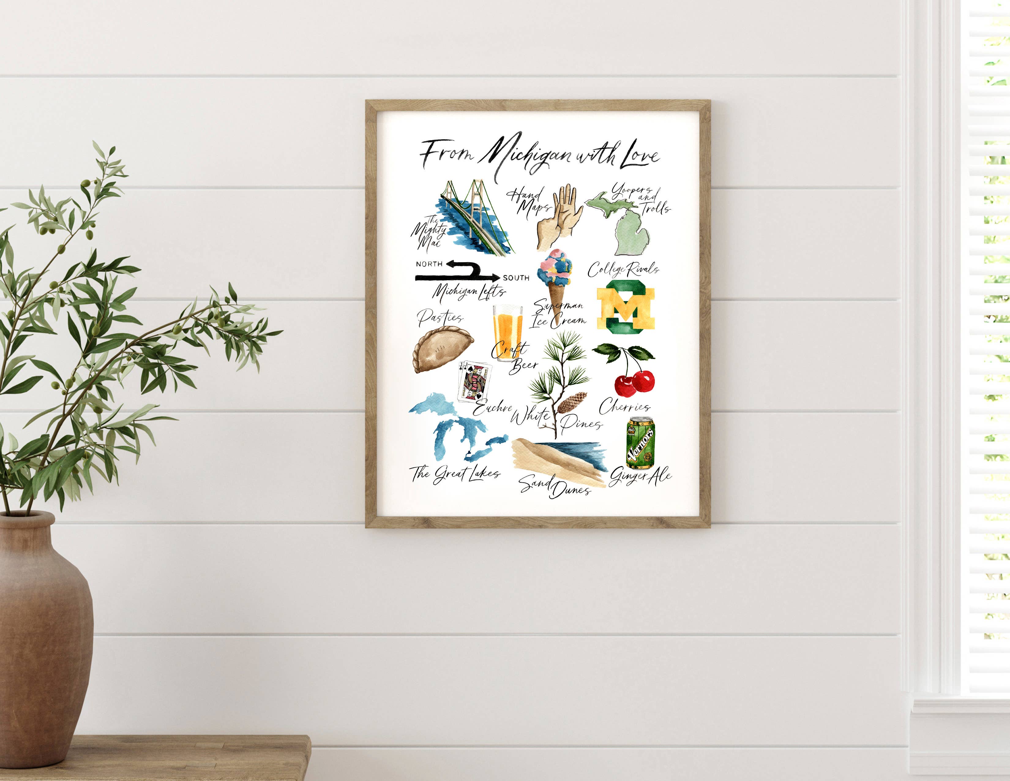 NorthHouse Creative Co. - Wholesale Art Print - "From Michigan with Love" Classic Michigan Watercolor Print8