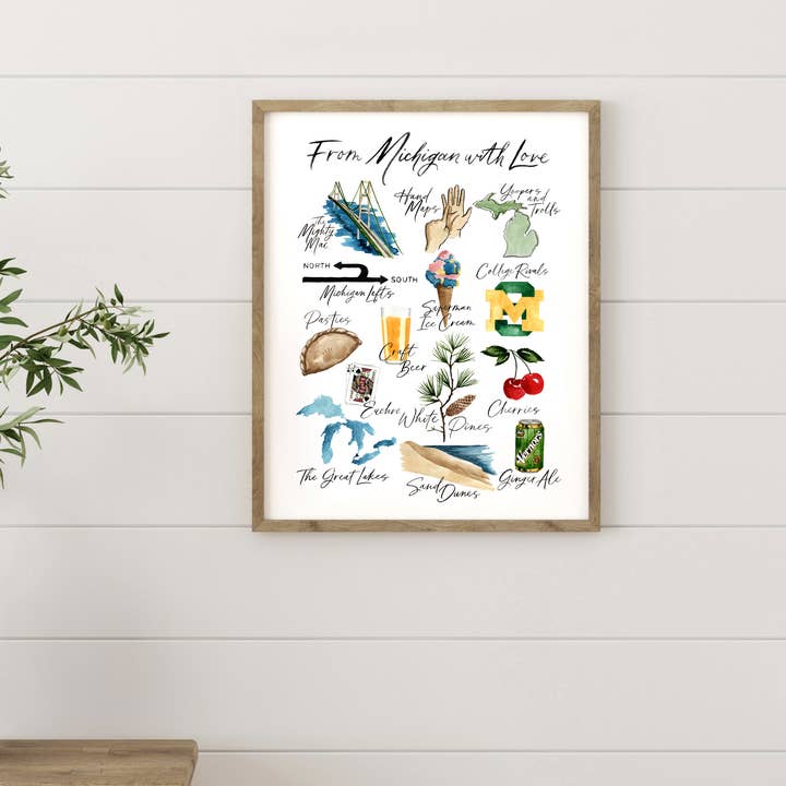 NorthHouse Creative Co. - Wholesale Art Print - "From Michigan with Love" Classic Michigan Watercolor Print8