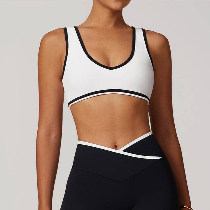 WONDERXFANS - Wholesale Sports Bra - Women's - Breathable Nude Contrasting Color Sports Bra