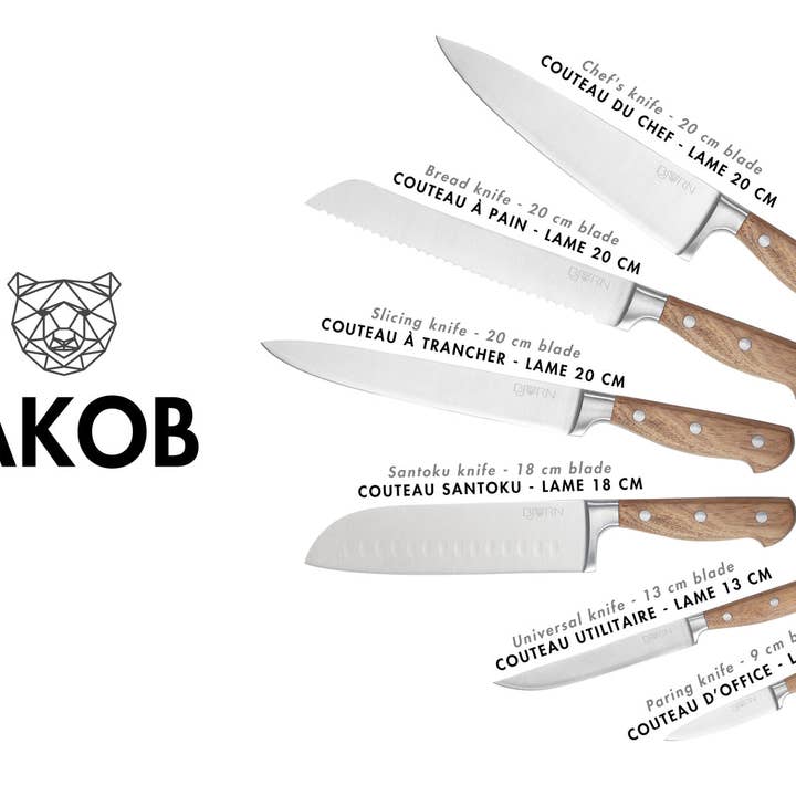 Björn - Wholesale Knife Set - JAKOB kitchen knives - 6 pieces2