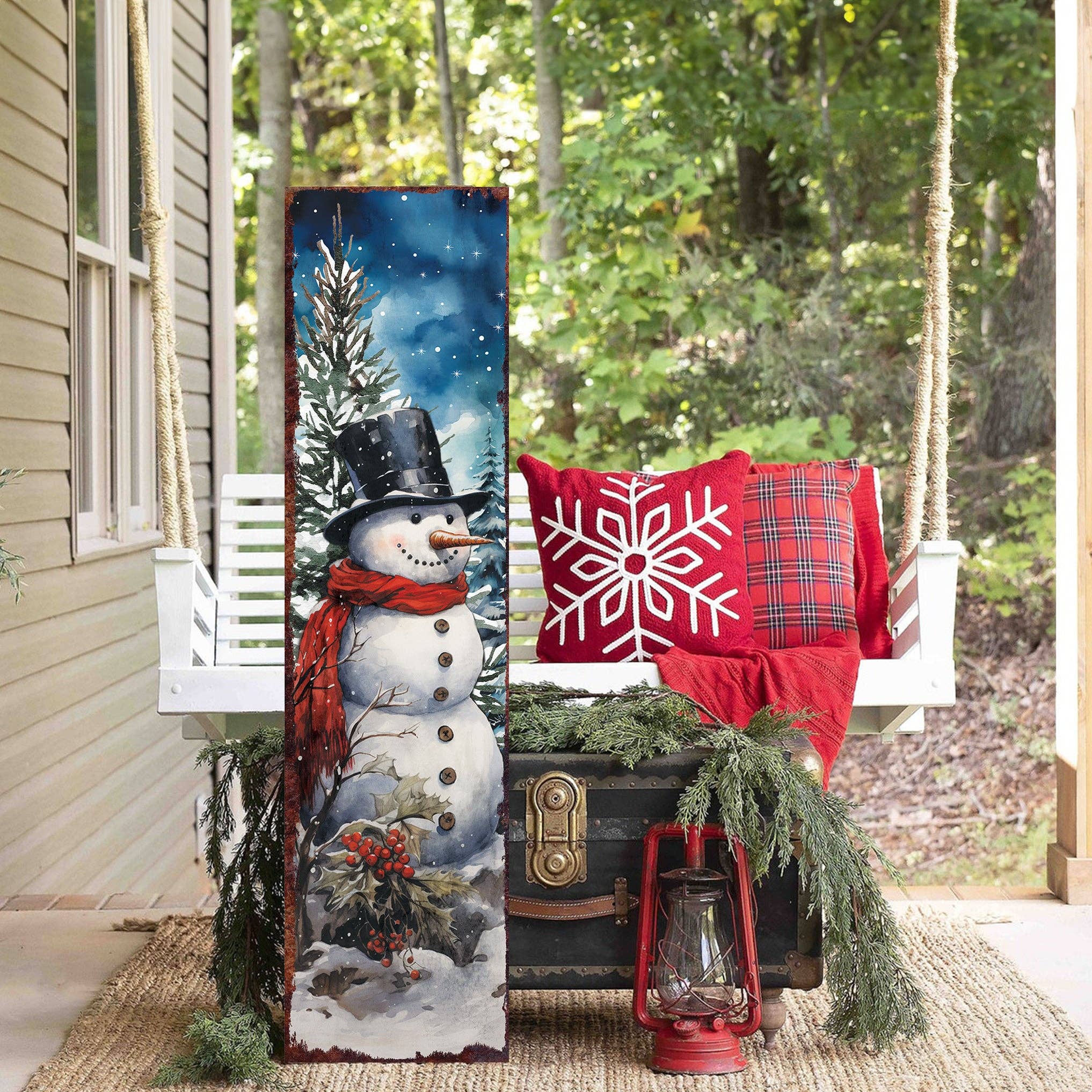 TX USA Corporation - Wholesale Christmas Wall Art - Vintage Snowman Porch Sign – Rustic Winter Christmas Decor for Outdoors6