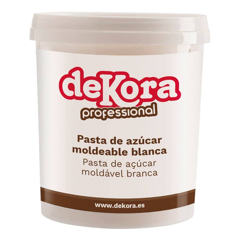 dekora - Venta al por mayor Kit de decoración de tartas - PASTA AZÚCAR / FONDANT BLANCO SIN GLUTEN 1 KG0