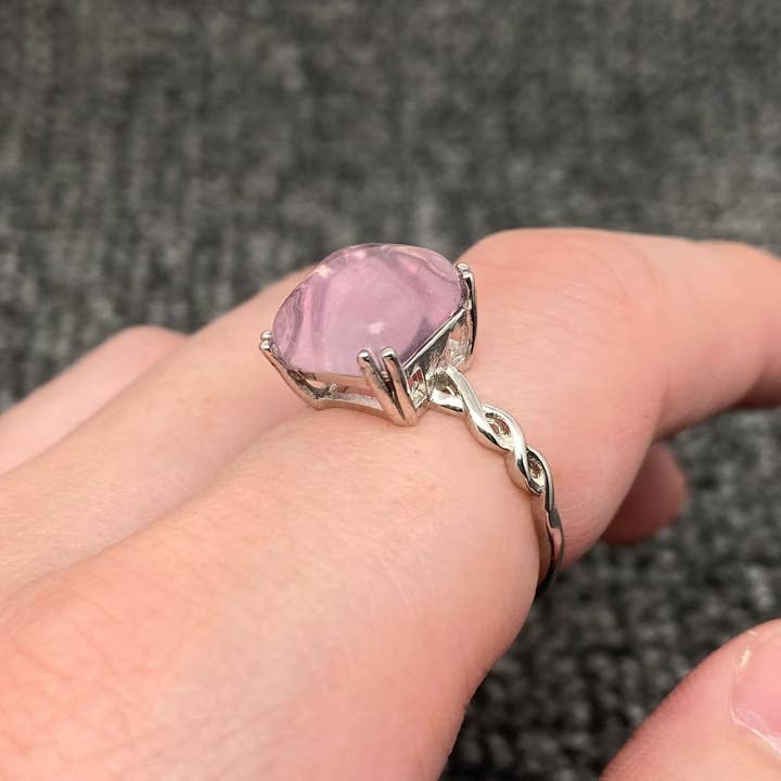 Mio Queena - Wholesale Single Stone/Solitaire Ring - Natural Crystal Fluorite/Tiger's Eye/Rose Quartz Rings - CS