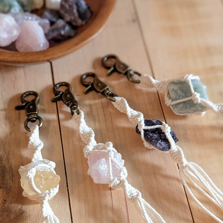 Pretty Fly For A DIY – wholesale Keychain – Women's – Macrame Crystal Charm Keychain1