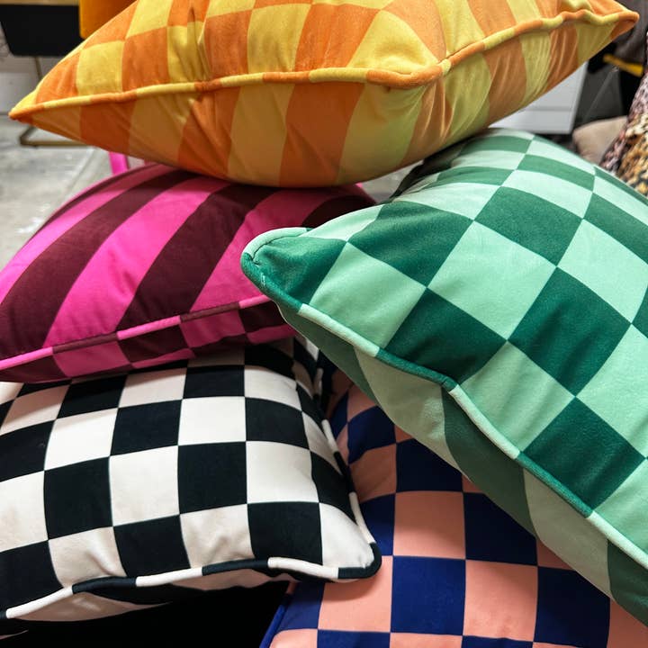 Love Frankie - Wholesale Throw/Decorative Pillow - Tutti Frutti Checkmate & Helter Skelter Cushions