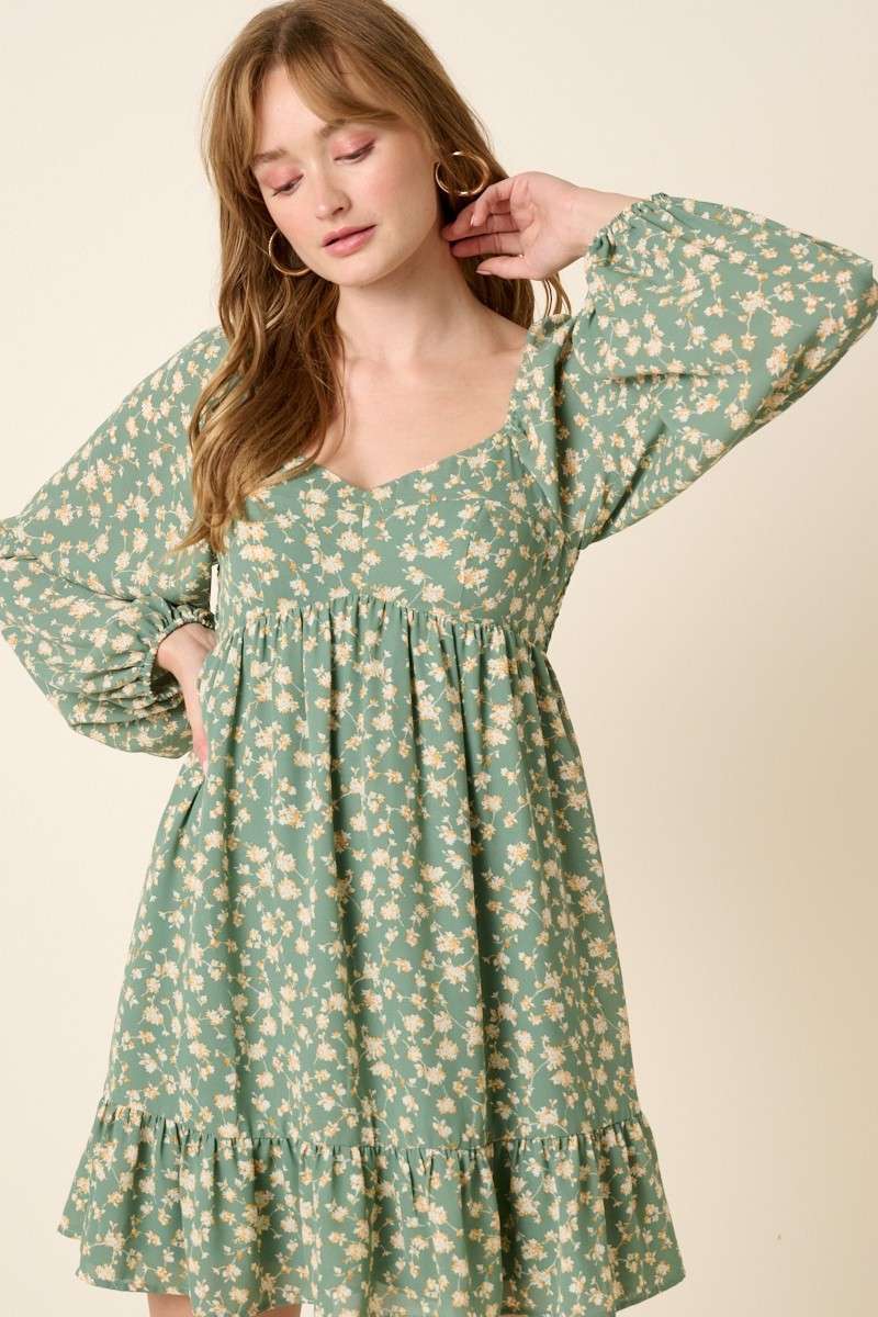 mittoshop - Wholesale Dress - Women's - FLOWER PRINT PEPLUM MINI DRESS1