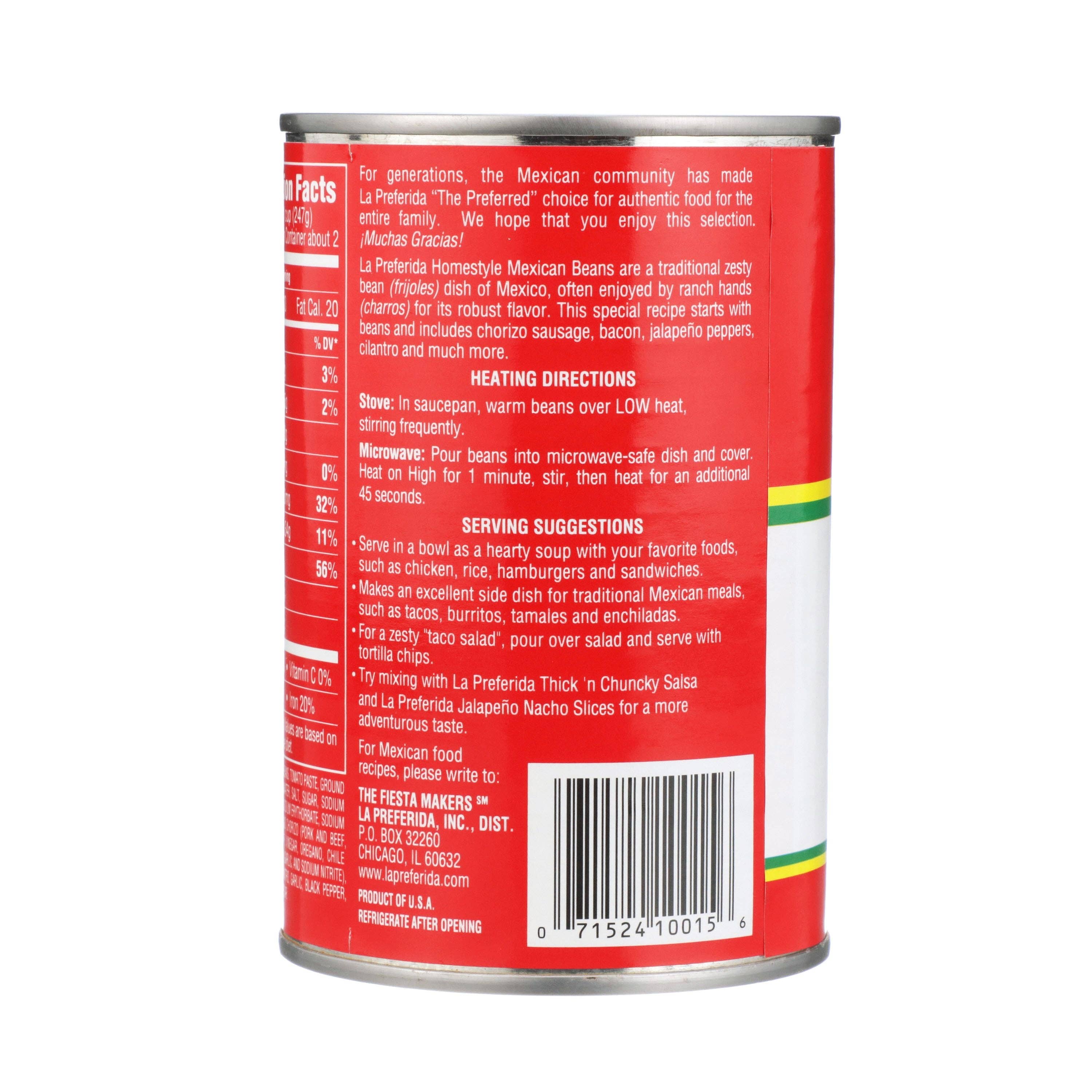 La Preferida Inc - Wholesale Beans - Homestyle Beans (Frijoles Charros)12