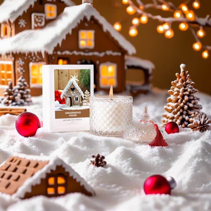 Silk oil of Morocco - Wholesale Jar/filled candle - Gingerbread House Candle1