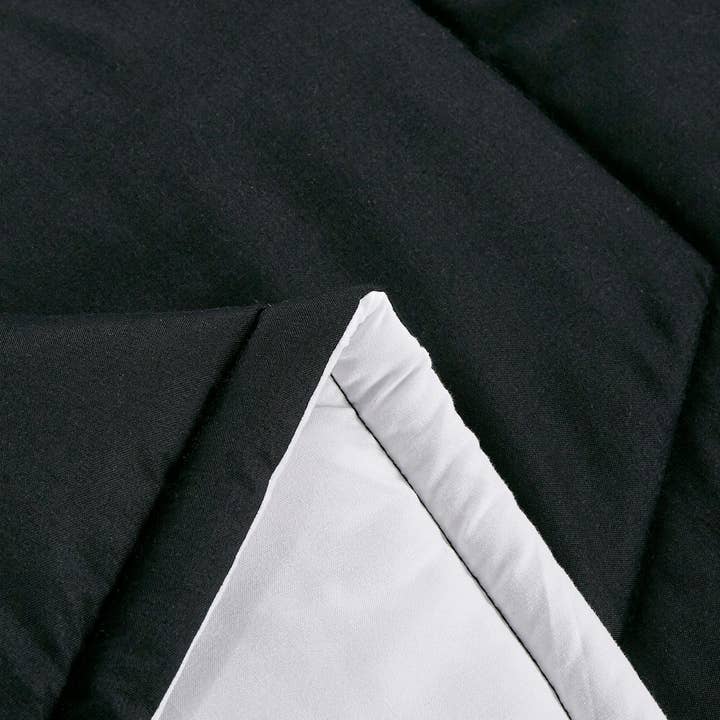 Linen Mart - Wholesale Bedding Set - Reversible Modern Black White Quilt Set8