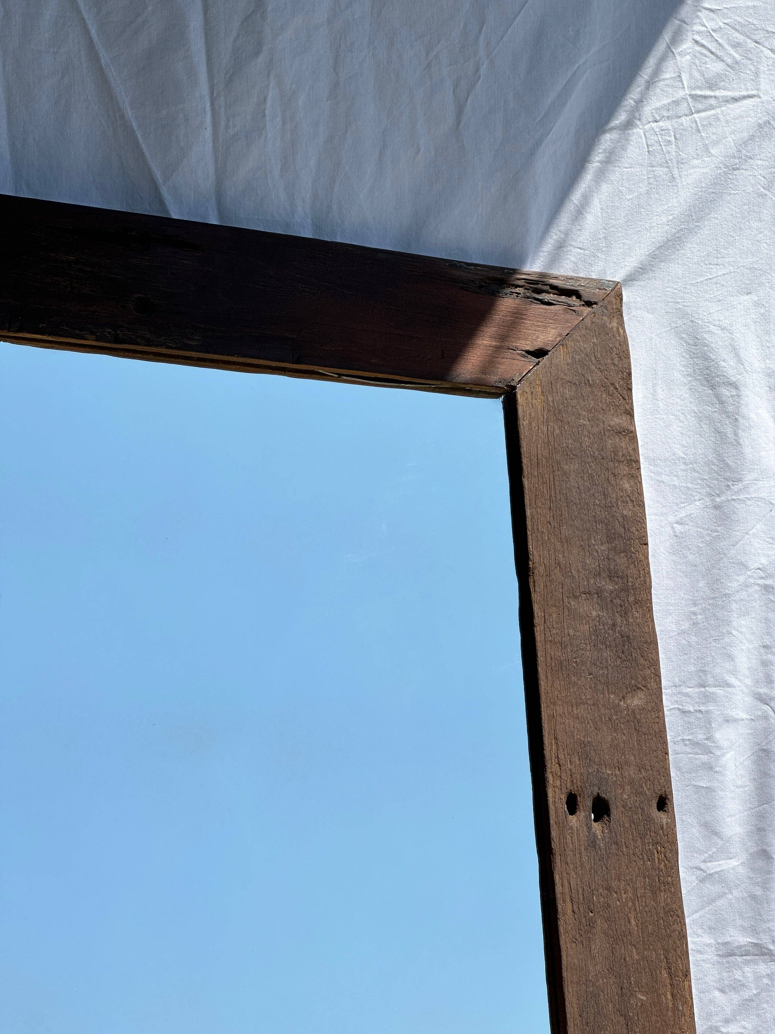 Office Objets - Wholesale Wall Mirror - Mirror with exotic brutalist old iron wood frame H:139cm35