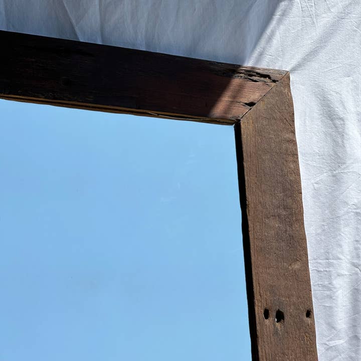 Office Objets - Wholesale Wall Mirror - Mirror with exotic brutalist old iron wood frame H:139cm35