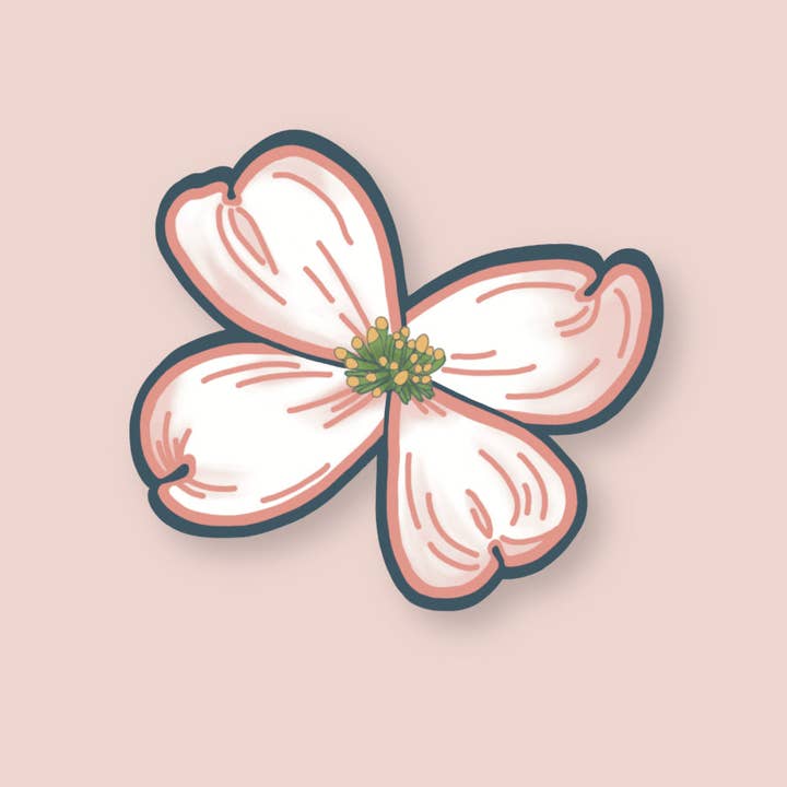 Dogwood Flower Sticker | Virginia State Flowers, NC Stickers for wholesale by Shop Like You Live Here