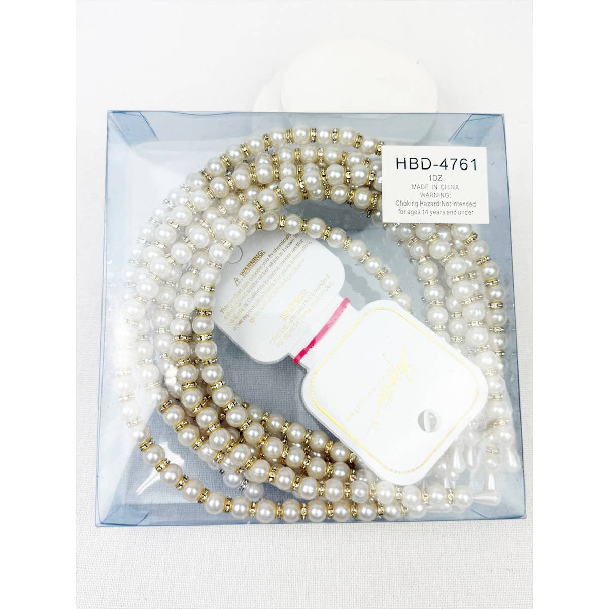 MIX COLOR White and Ivory Shiny Pearl Headband for wholesale on Faire5