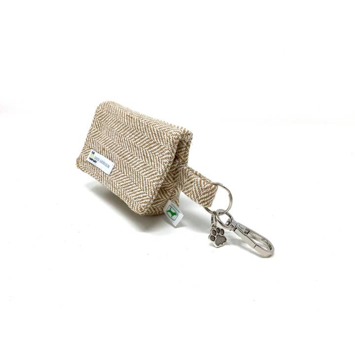 EcoDogDesigns – wholesale Pet poo bag dispenser – Beige Tweed Dog Pouch, Dog Treat Pouch/ Waste Bag Carrier.1