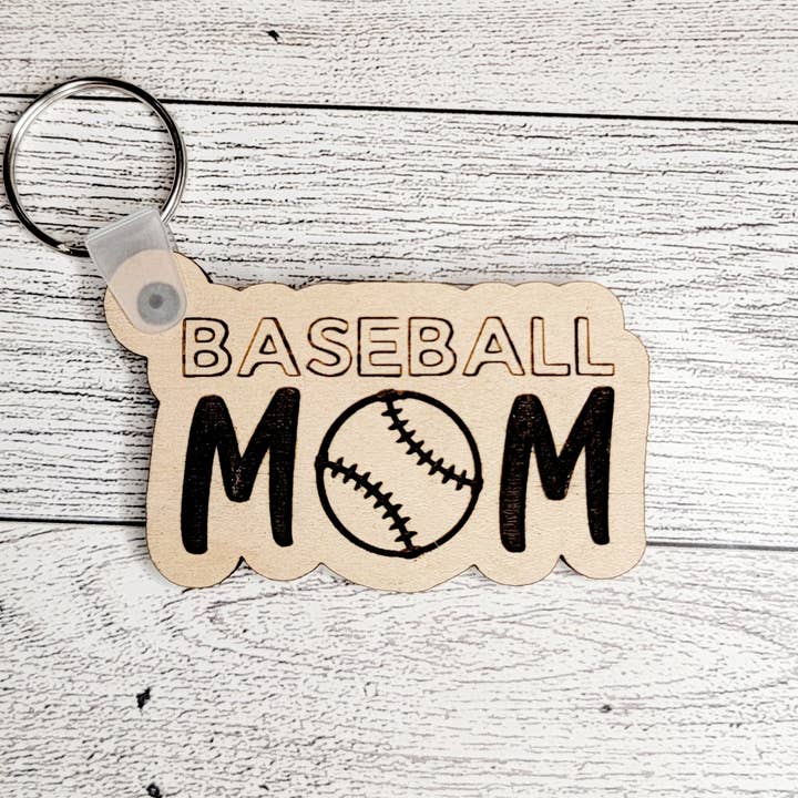 Baseball Mom Keychain for wholesale by OllieBug Tot Shop