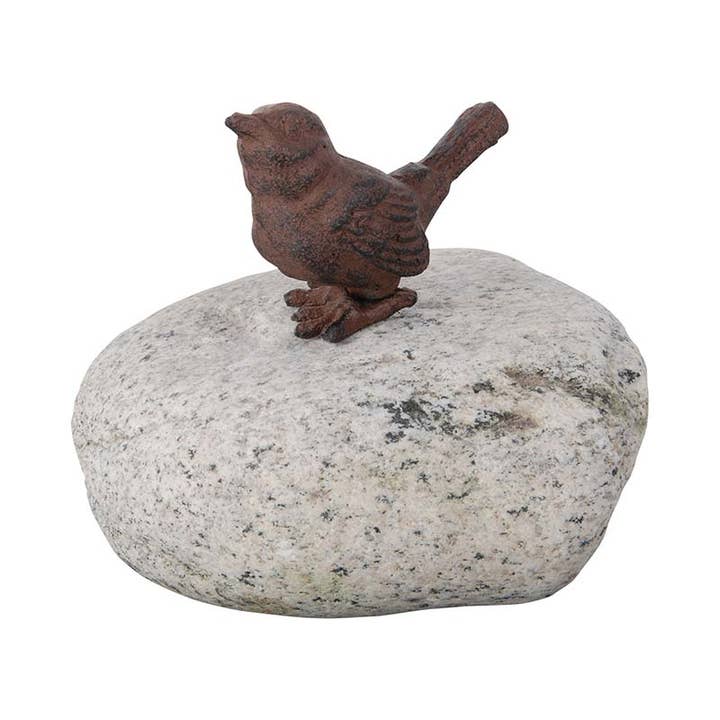 Esschert Design USA - Wholesale Outdoor Ornament/Decor - Animals on Rocks, Cast Iron, Antique Brown, 6 Asst. Styles1