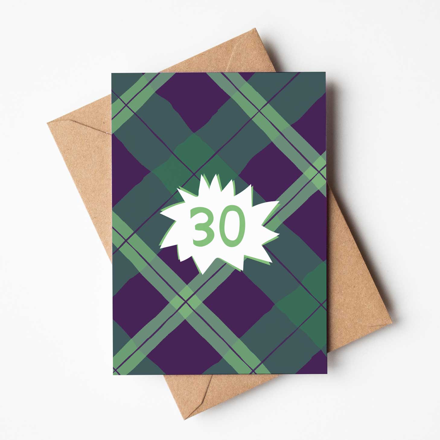 Hiya Pal – wholesale Birthday card – '30' Birthday Age Tartan Inspired Scottish Card0