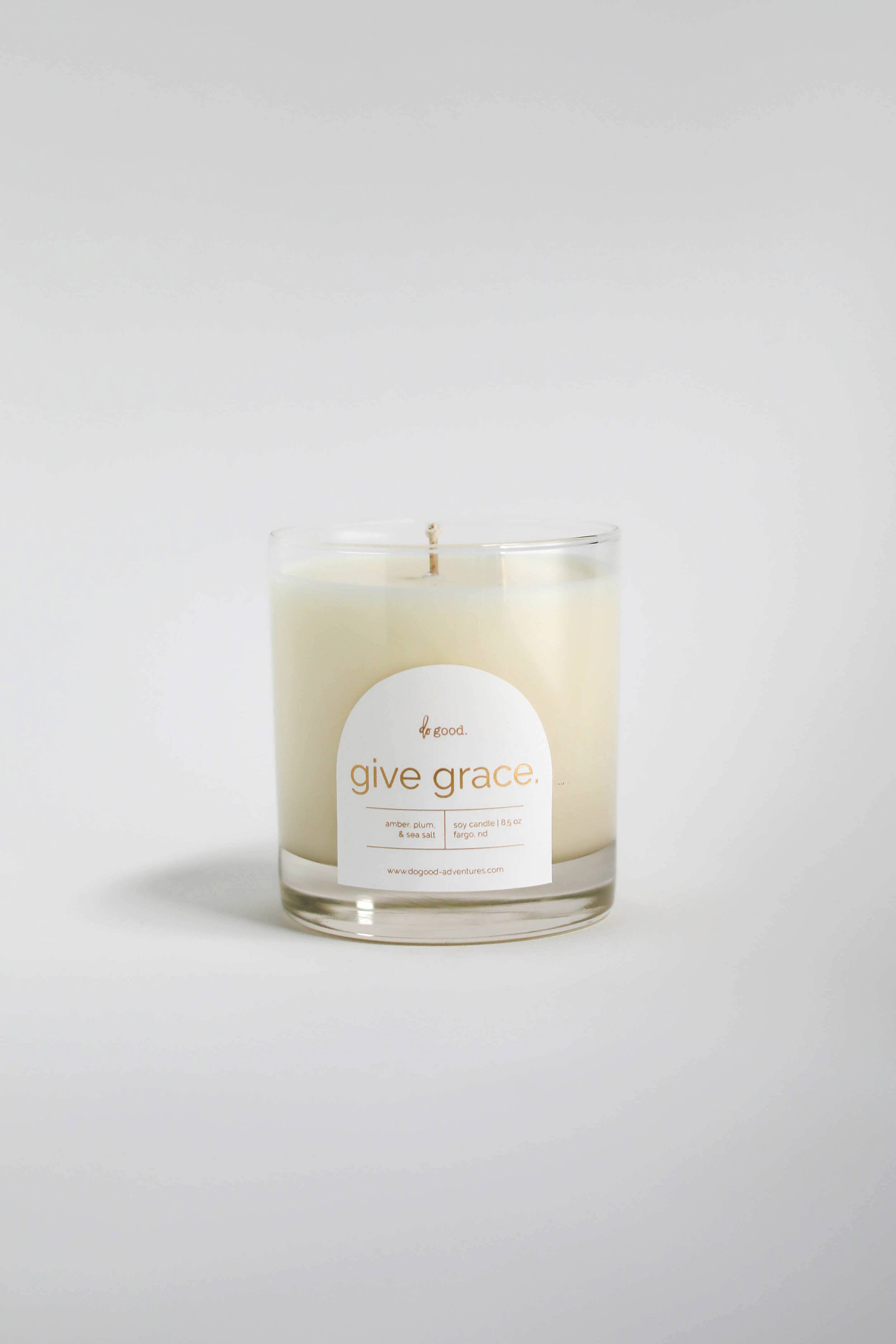 Do Good Candle Studio - Wholesale Jar/Filled Candle - Give Grace. | Cashmere Plum & Sea Salt Soy Candle - 8.5 oz2