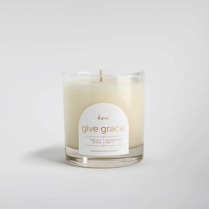 Do Good Candle Studio - Wholesale Jar/Filled Candle - Give Grace. | Cashmere Plum & Sea Salt Soy Candle - 8.5 oz2