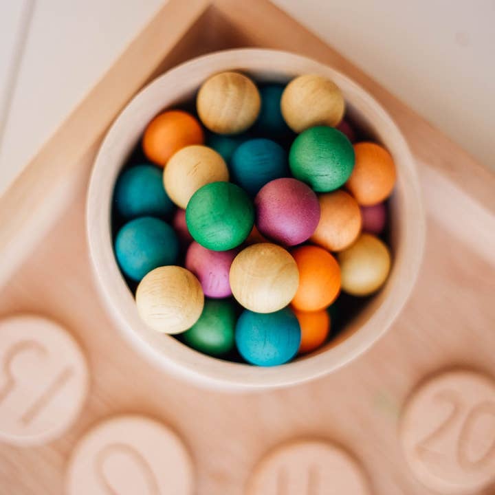 QToysUSA - Venta al por mayor Juguete de madera - Niños - Juego de bolas de madera de 50