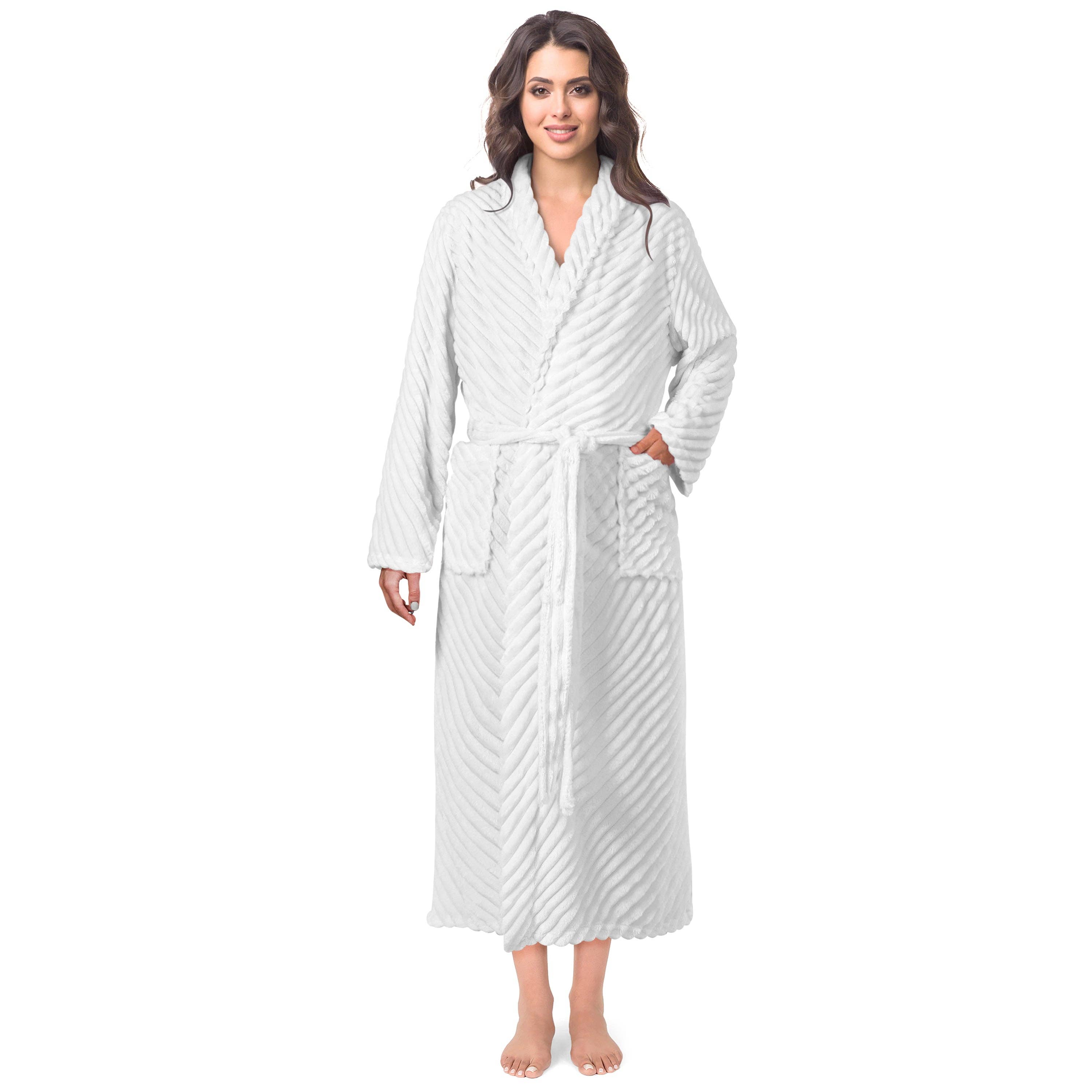 Pavilia - Wholesale Robe - Women's - Women's Ribbed Fleece Robe15