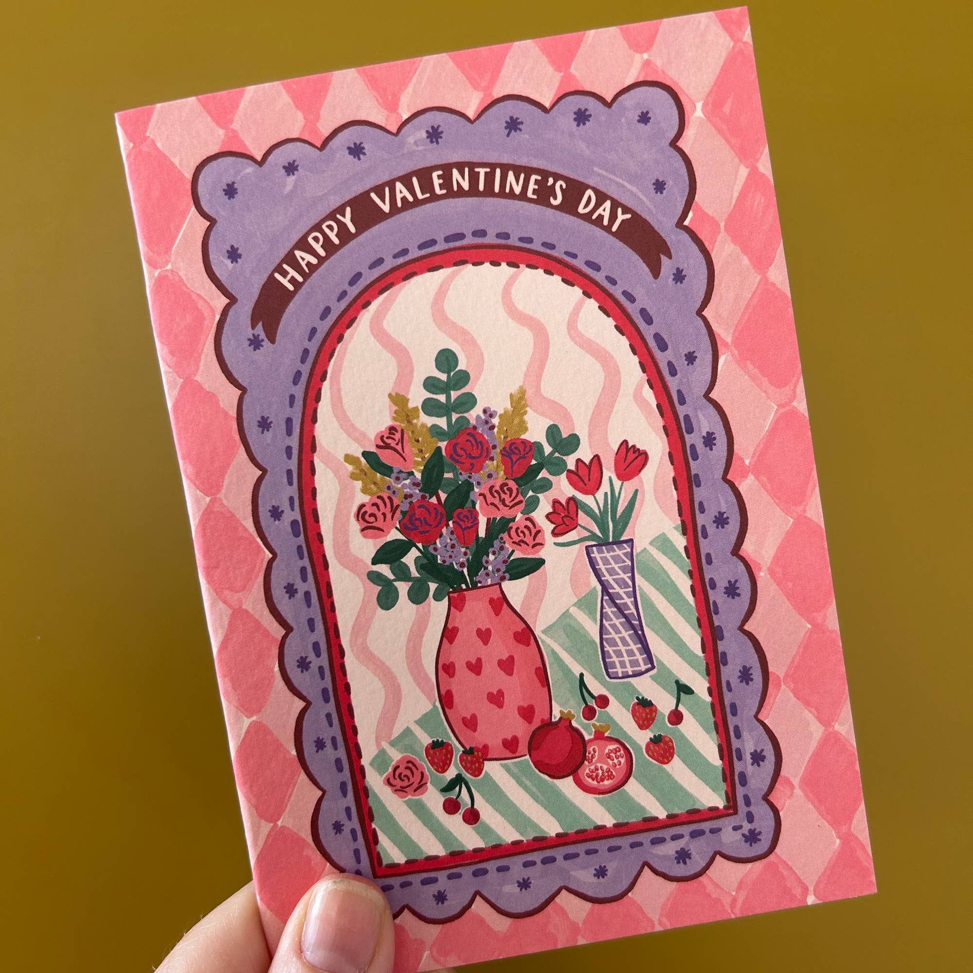Jessie Maeve Studio - Wholesale Valentine's Day Card - Maximalist Valentine's Day Card - Fruit and Flowers 2