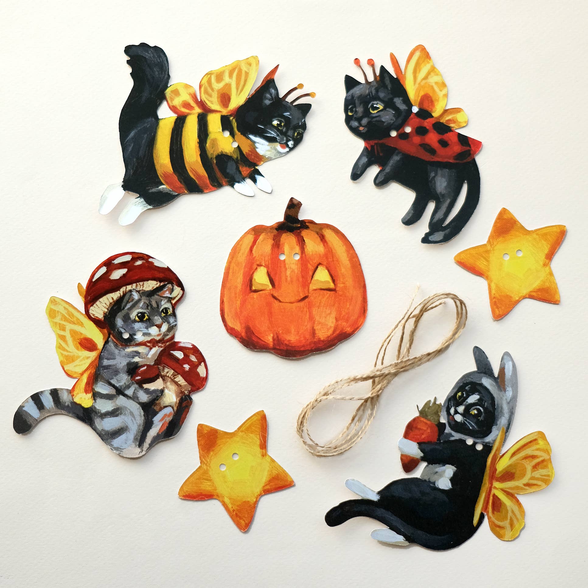 Doro Marcello - Wholesale Bunting/Garland - Halloween Paper Garland | DIY Craft Kit | Cat Fall Decor5