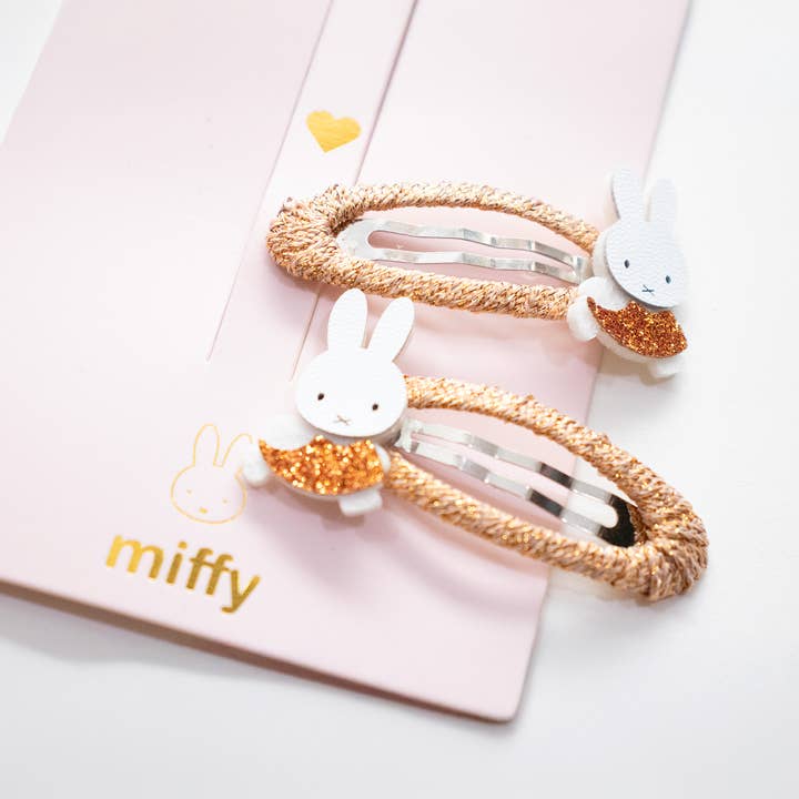Yuko B - Wholesale Hair Clip - Kids - Miffy Bronze Barrettes Duo - Miffy x Yuko B Collection.3