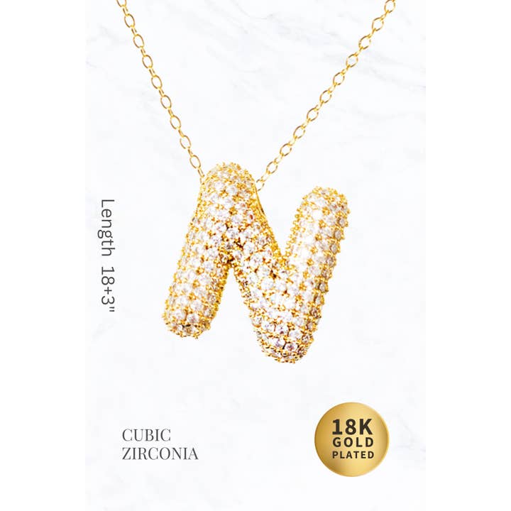 Suzie Q USA - Wholesale Pendant/Charm Necklace - Bubble Initial Necklace6