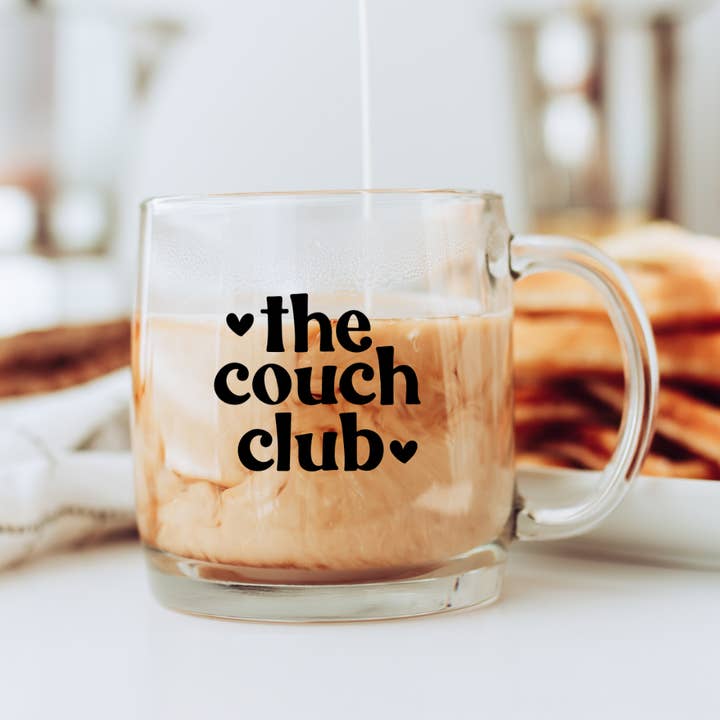 The Couch Club Glass Coffee Mug for wholesale by Willow & Ivy