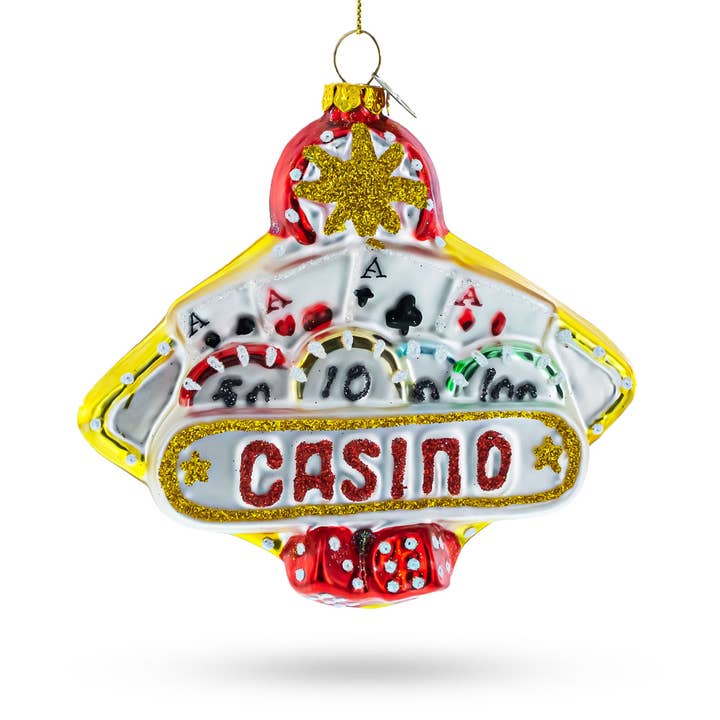 BestPysanky - Wholesale Ornament - Casino Sign Glass Ornament1