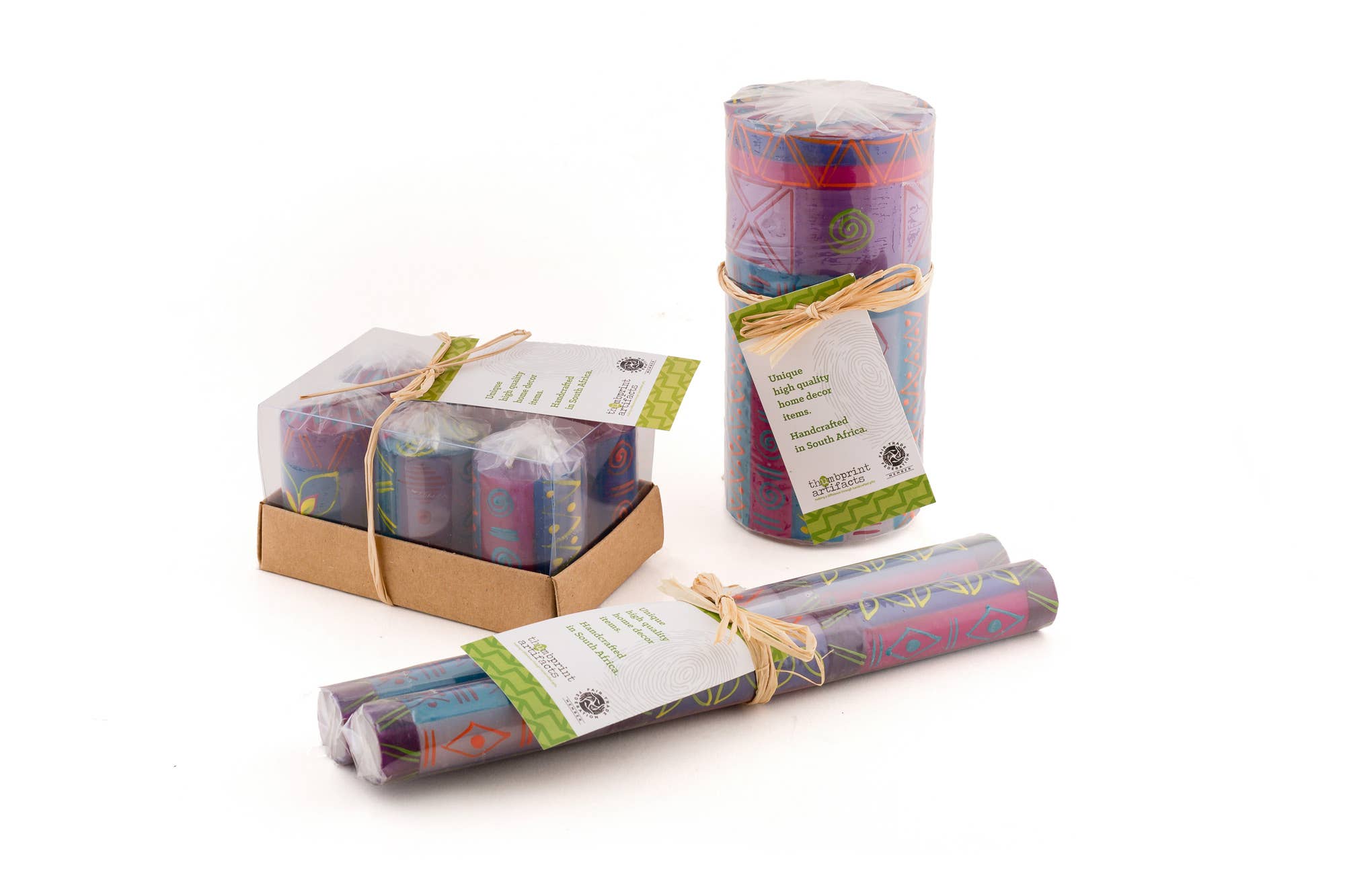 Thumbprint Artifacts - Wholesale Pillar Candle - Blue Moon Candle5