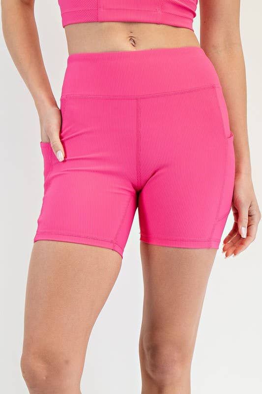 Sunday Morning – wholesale Träningsshorts – Dam – P7663PL37-PLUS SIZE SLIM FIT NYLON RIB 6IN BIKER30