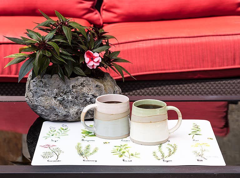 Abbott - Wholesale Coffee Mug - Blu/Grn Rustic Style Mug-4"H(14oz)4