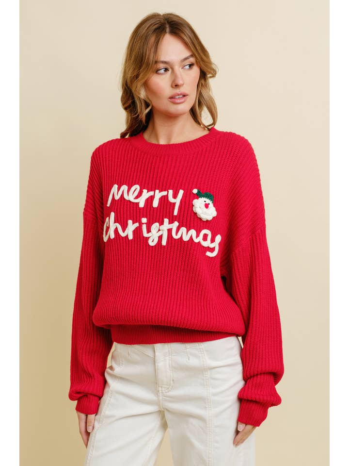 Cloud Ten - Wholesale Knit Sweater - Women's - CSW13483 - MERRY CHRISTMAS HOLIDAY SWEATER16