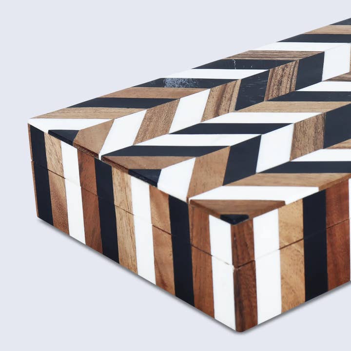 Muqeem & Brothers - Wholesale Decorative Box - Marquet Cosmo Resin Wood Inlay Decorative Storage Box8