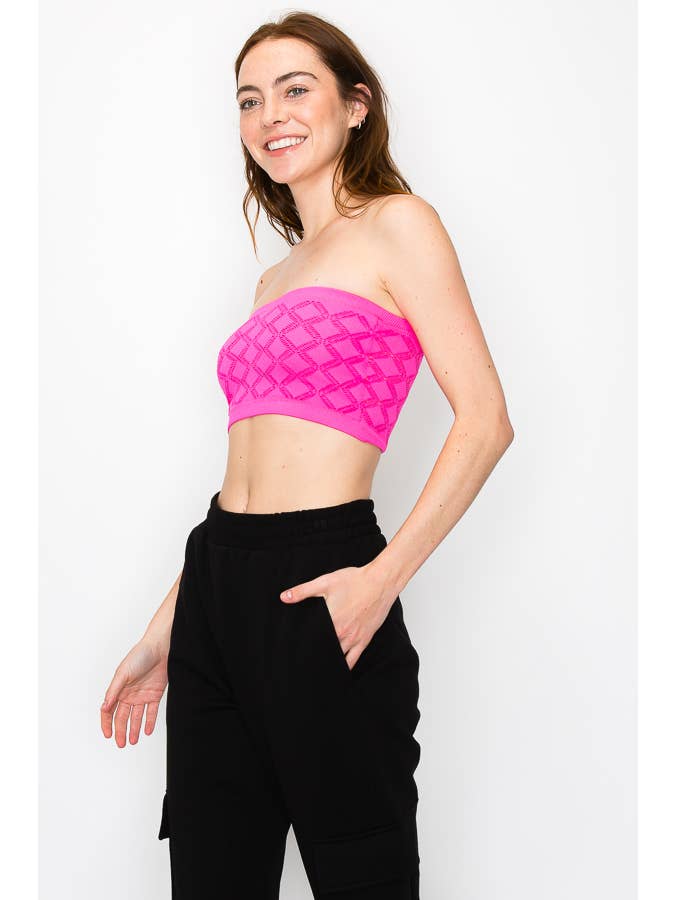 ANWND - Wholesale Bustier - Women's - 52387-BANDEAU TOP WITH DIAMOND HOLE DETAIL2