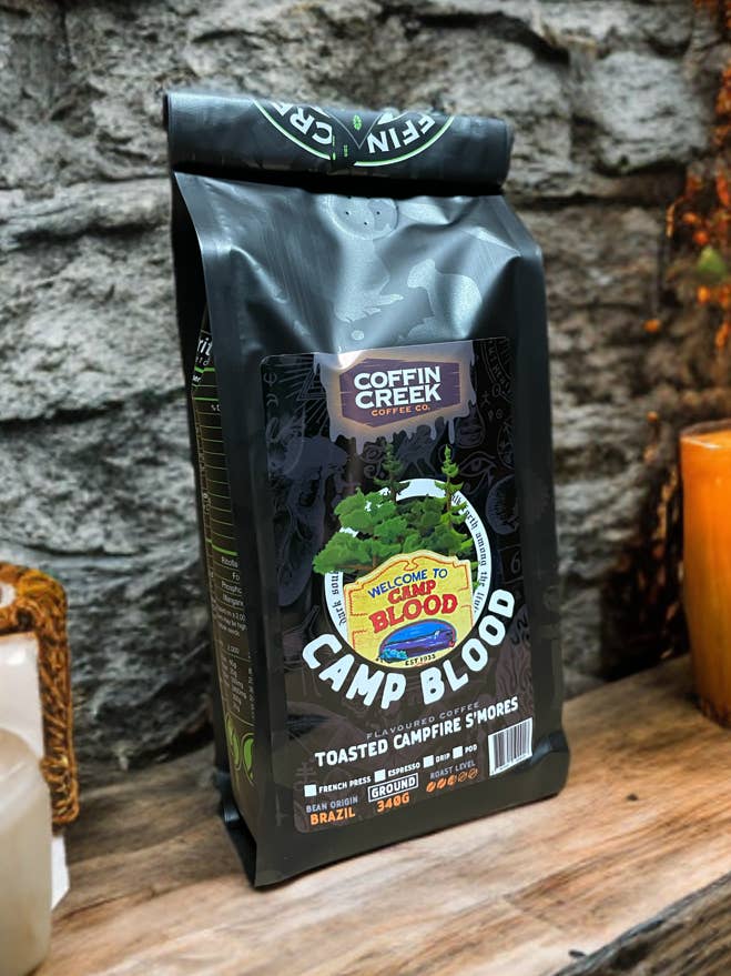 Camp Blood - Campfire S'Mores Flavor for wholesale by Coffin Creek Coffee