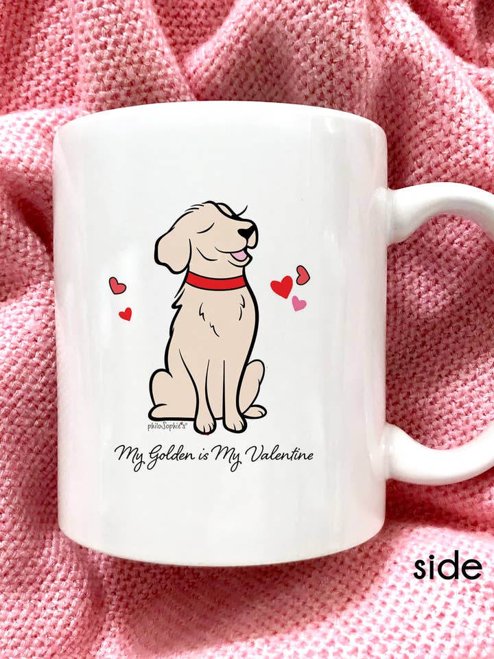 Golden Retriever, Valentine, Pet Mug - 11 ounce Ceramic Mug for wholesale by philoSophie's Stationery & Gifts
