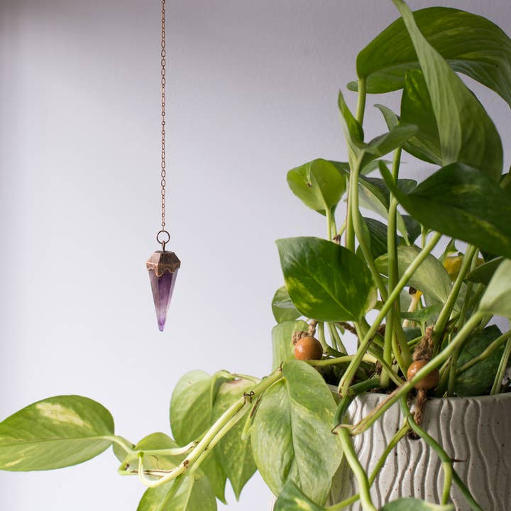 The Cyprus Cabinet - Wholesale Spiritual Stone/Crystal - Amethyst Copper + Crystal Pendulum2