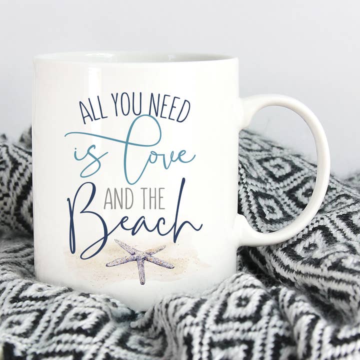 All You Need is Love and the Beach Mug for wholesale by P. Graham Dunn