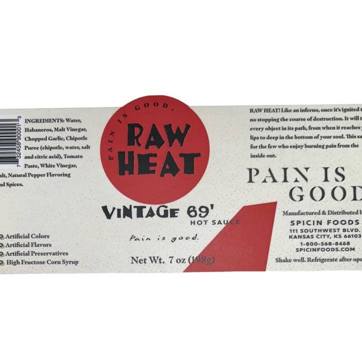 Spicin Foods - Wholesale Hot Sauce - Raw Heat Vintage 69 Hot Sauce1